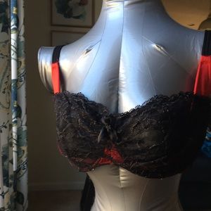 Victoria’s Secret black and red lace bra